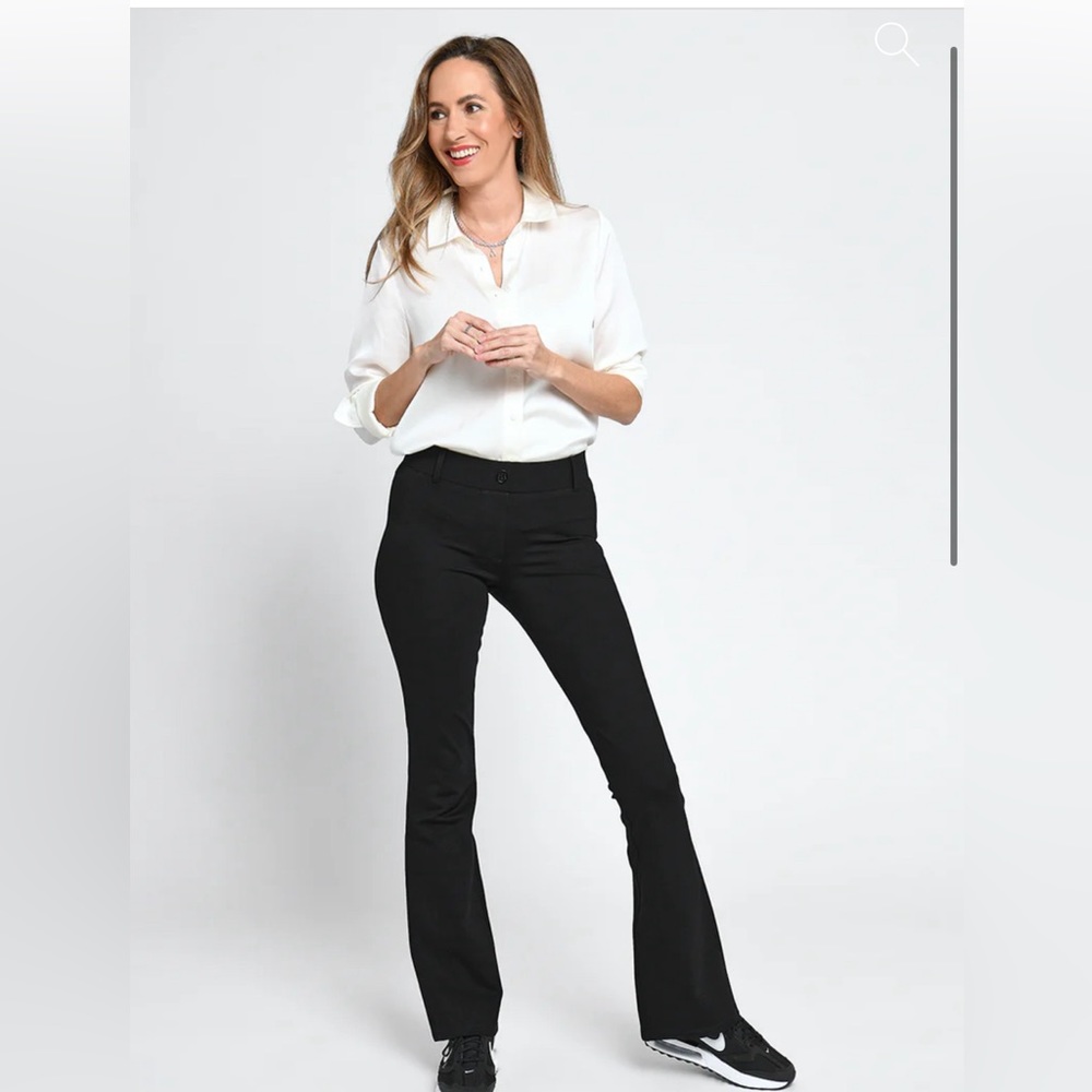 Betabrand size Large Petite black bootcut dress yoga pants